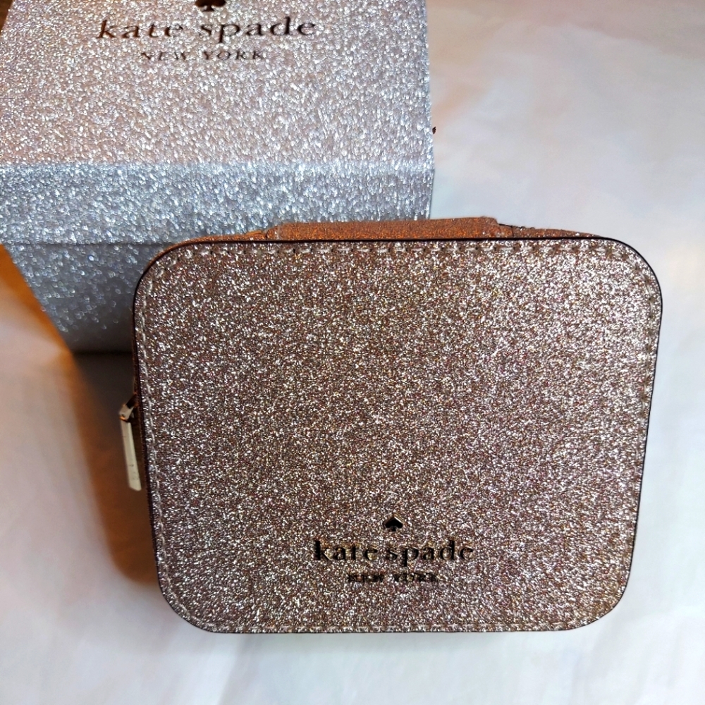 Kate Spade Rose Gold Tinsel Box Jewelry Holder